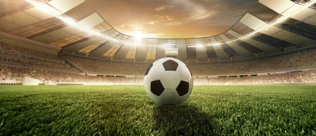 futball labda egy futball stadionban